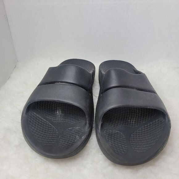 OOFOS OOahh Recovery Unisex Black Matte Sandals Shoes Size 10 M 12W main image 10